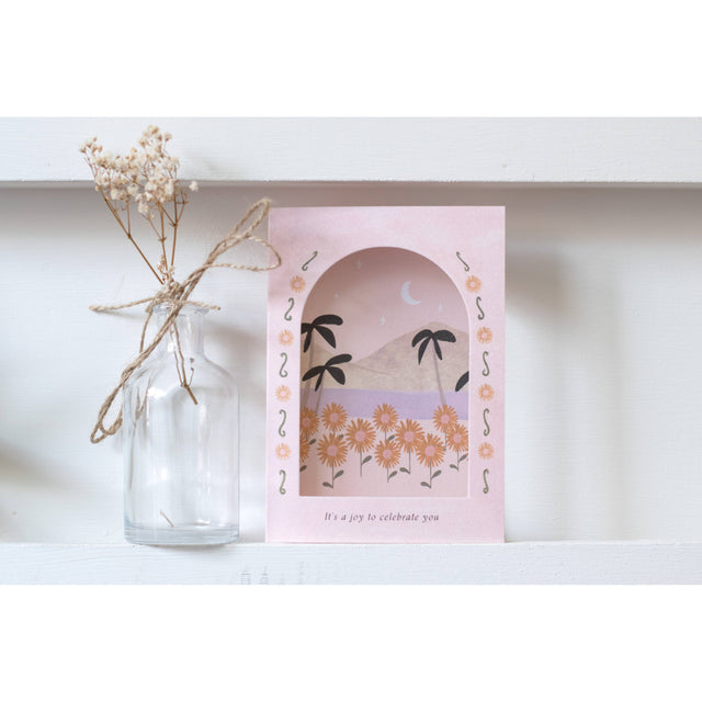 A Joy To Celebrate You Sunflower Arch Window Card