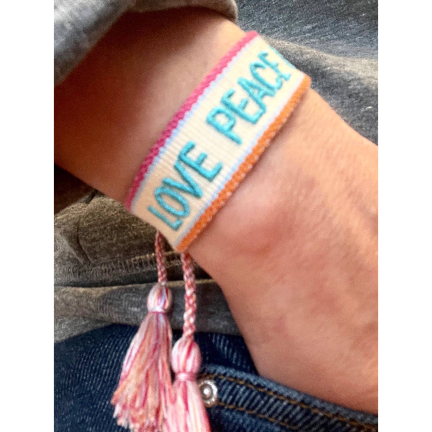 Love, Peace, Happiness Cuff Bracelet