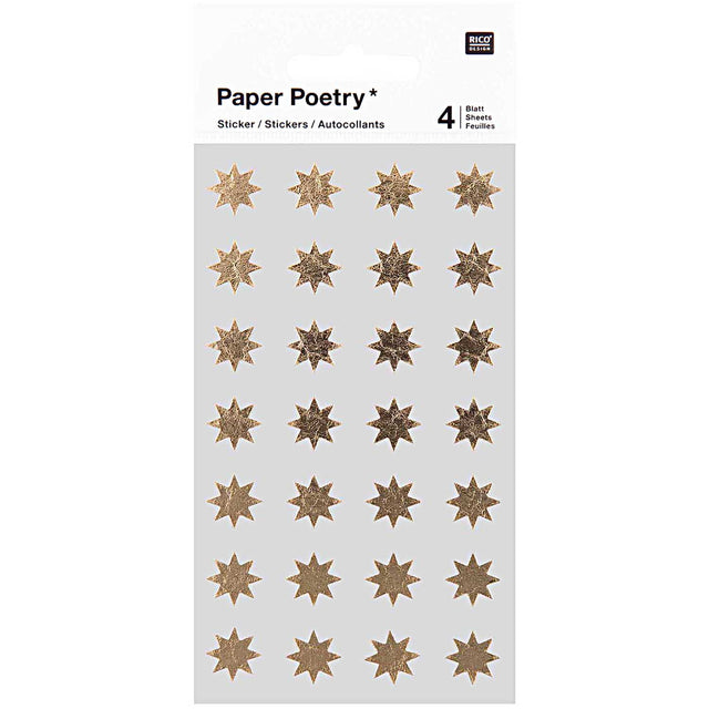 Gold 8 Point Star Stickers