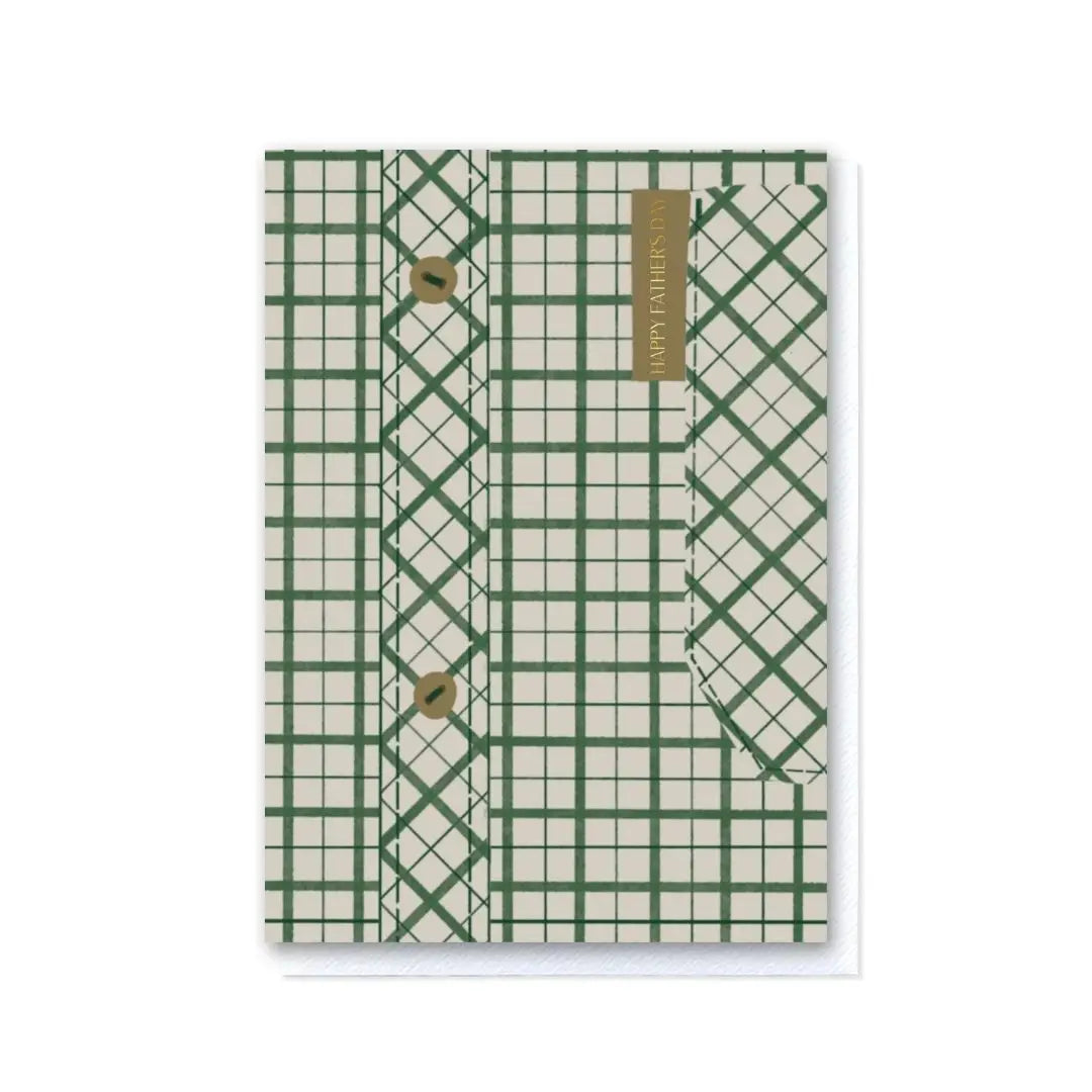 Father's Day Green Tattersall Shirt Card