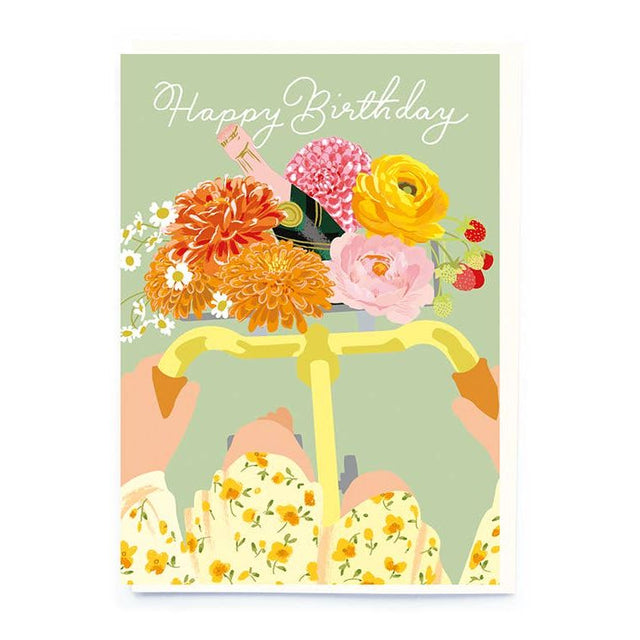 Bicycle Flowers Birthday Card
