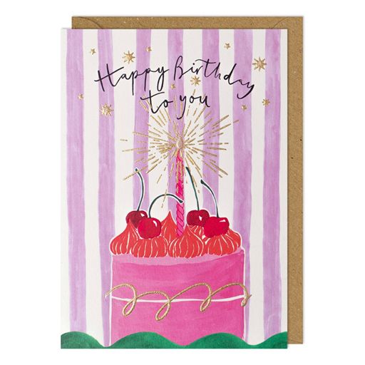 Pink Birthday Cake Card