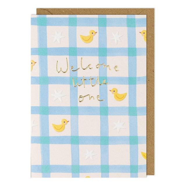 Gingham Baby Boy Card
