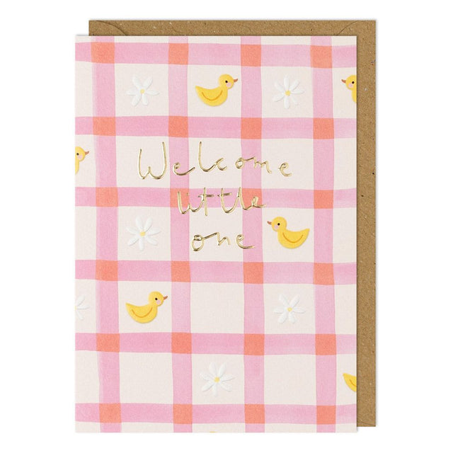 Gingham Baby Girl Card