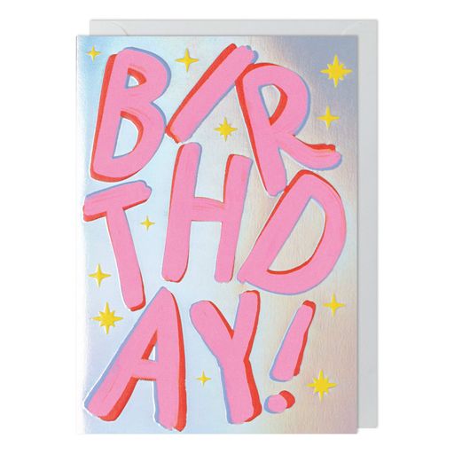 Metallic Pink Birthday Card
