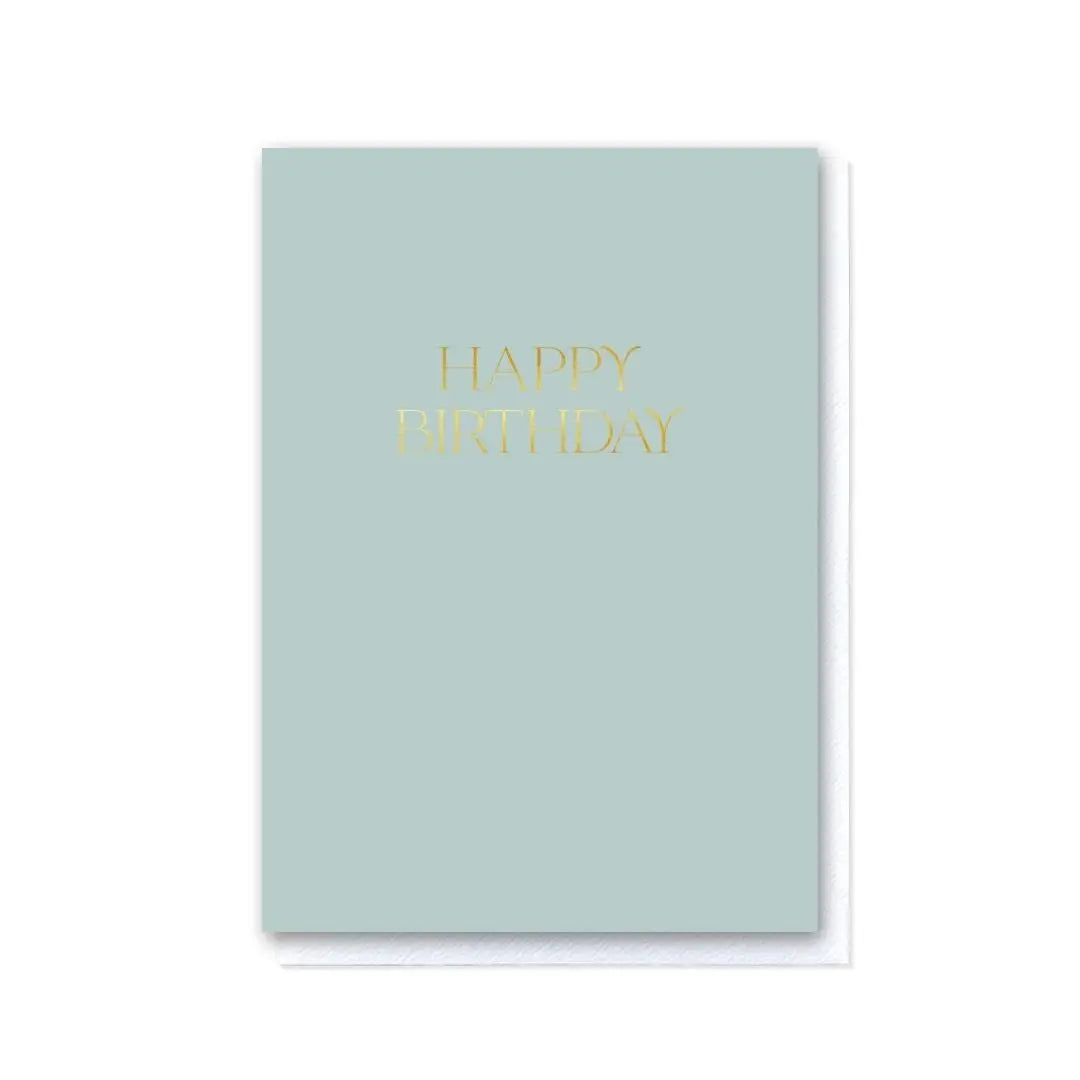 Duck Egg Foiled Happy Birthday Card