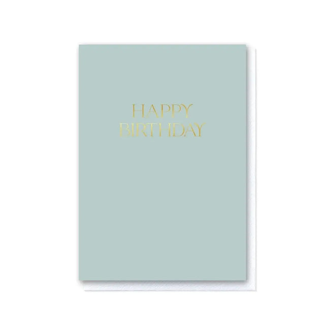 Duck Egg Foiled Happy Birthday Card