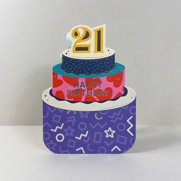 Age 21 Shaped Cake Card