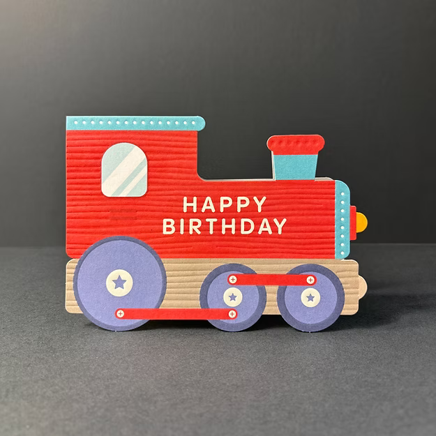Train Shaped Birthday Card