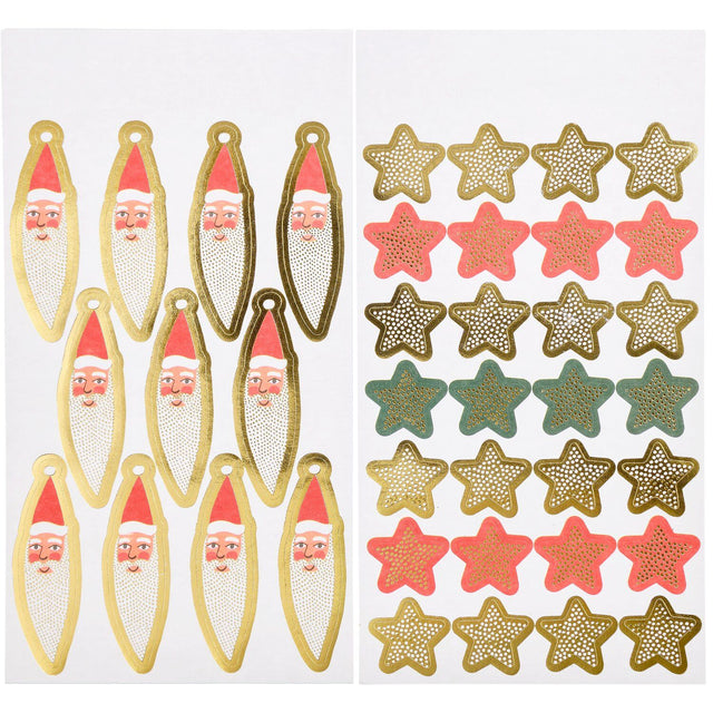 Advent Santa & Stars Stickers