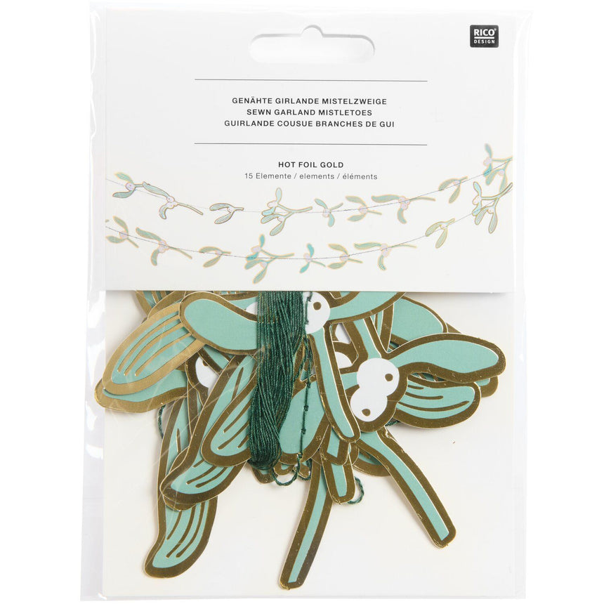 Advent Mistletoe Sewn Garland