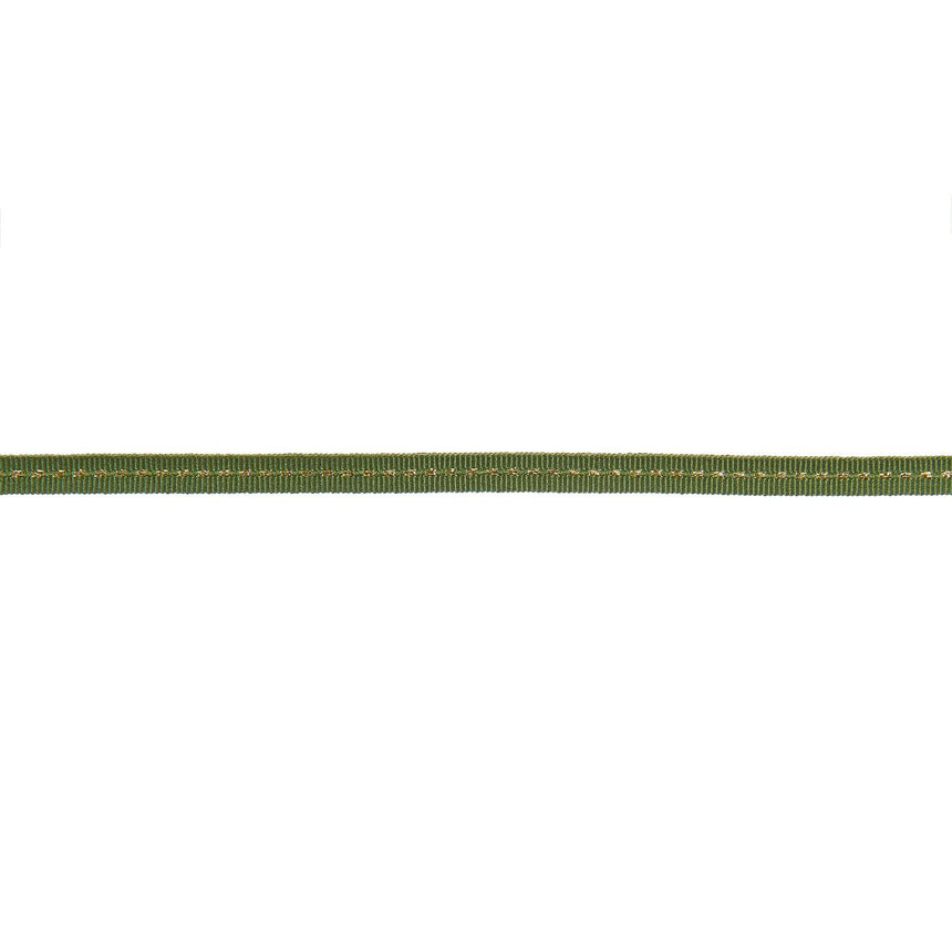 Green & Gold Stitched Ribbons