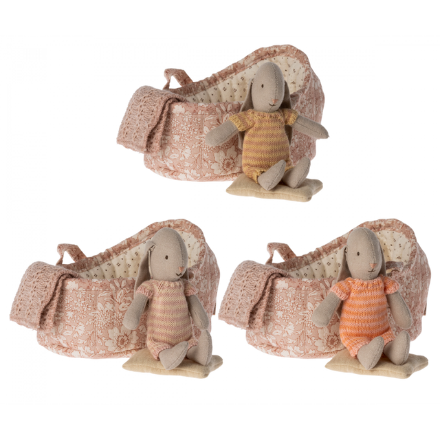 Maileg Micro Bunny in Carry Cot