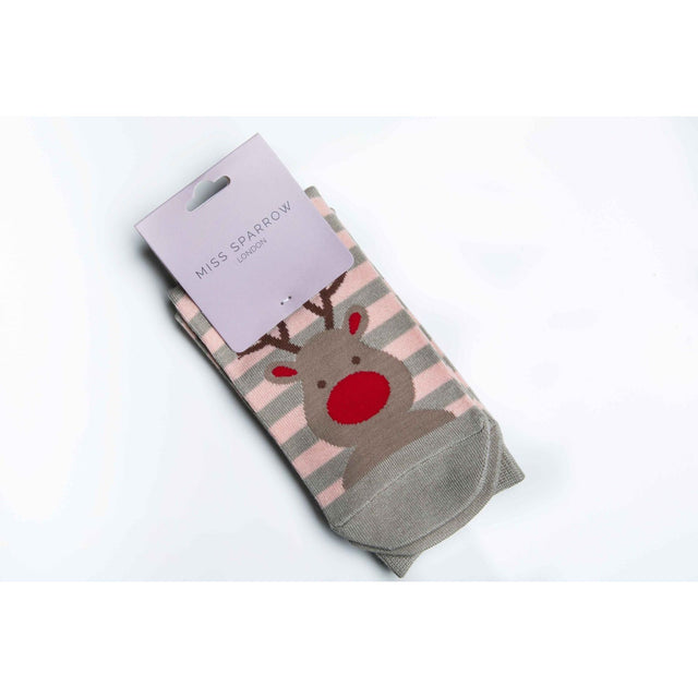 Silver Reindeer Bamboo Socks