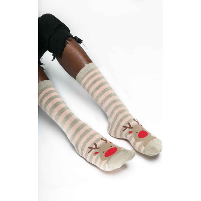 Silver Reindeer Bamboo Socks