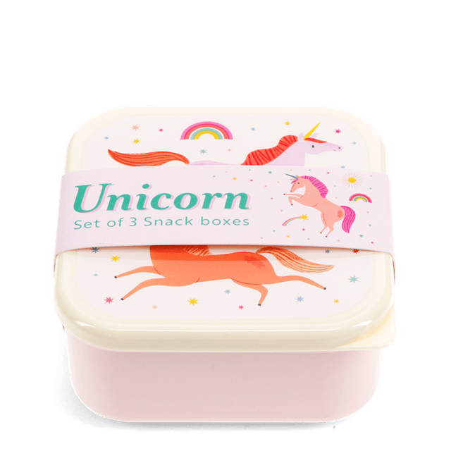 Unicorn Set Of 3 Snack Boxes