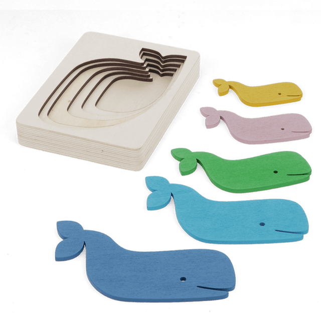 Wooden Layered Puzzle: Whale