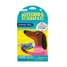 Load image into Gallery viewer, Tiny Tada! Note Cards &amp; Sticker Set: Playful Pups