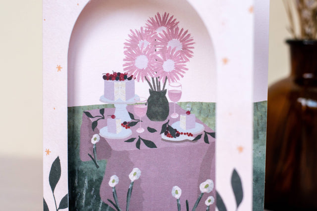 Wholesome Birthday Tablescape Arch Birthday Card