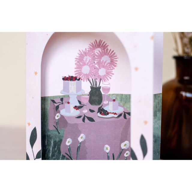 Wholesome Birthday Tablescape Arch Birthday Card