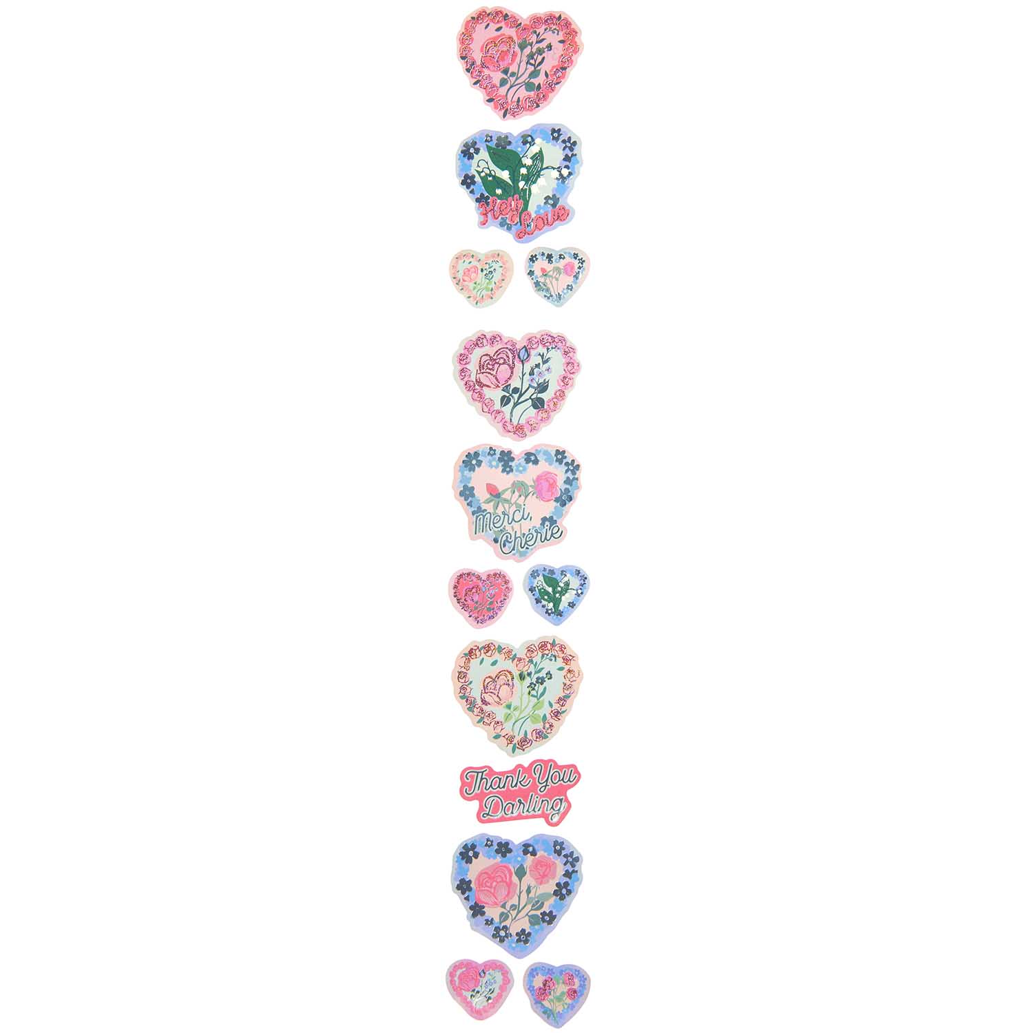 La Vie En Rose Heart Shaped Stickers