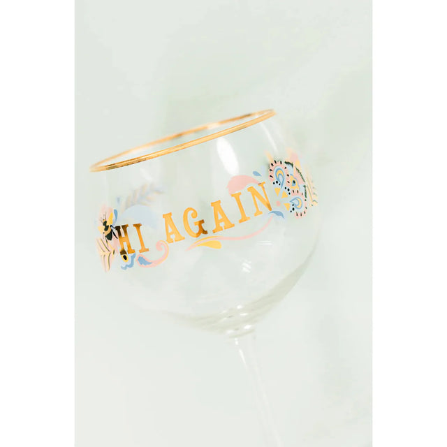 Hi Again Gin Glass