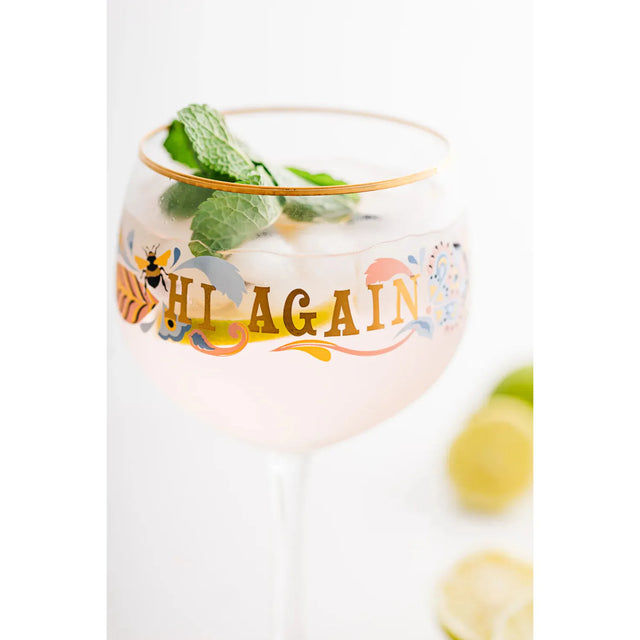 Hi Again Gin Glass