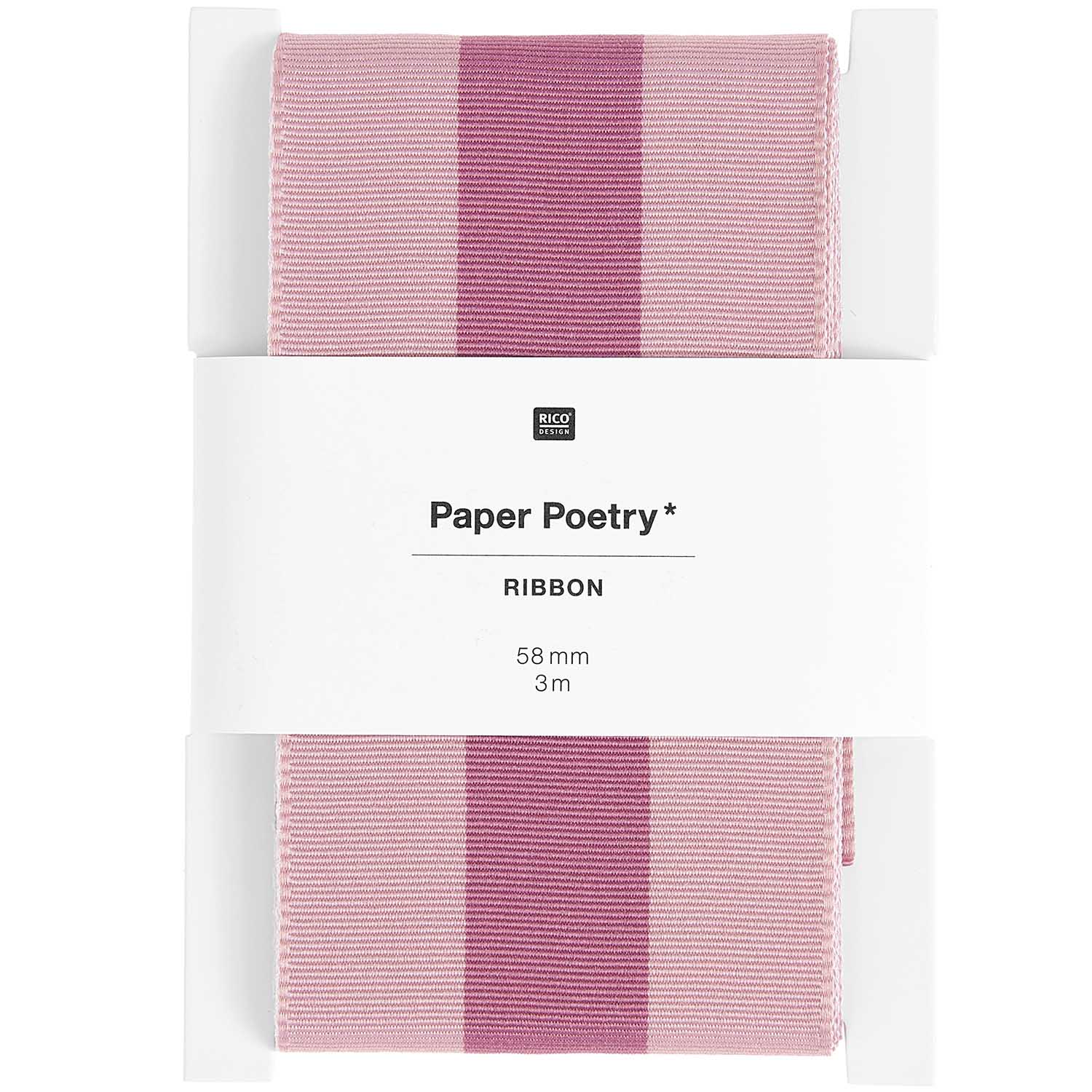 Dusky Pink Stripe Woven Ribbon