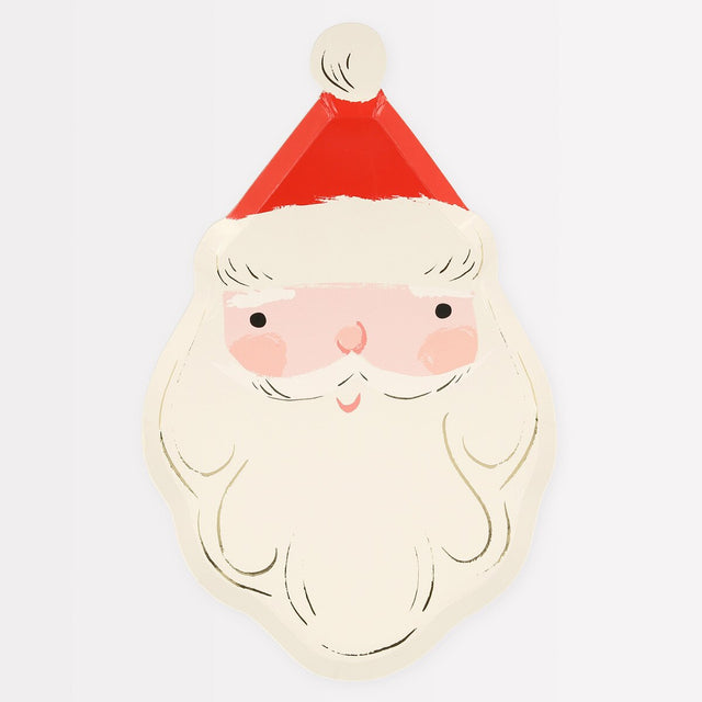 Jolly Christmas Santa Paper Plates
