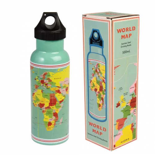 World Map Stainless Steel Bottle