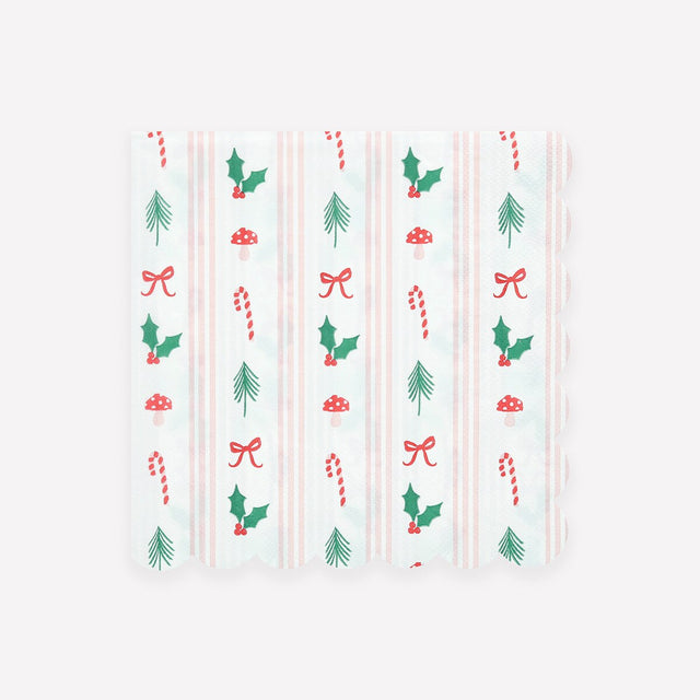 Festive Icon Stripes Large Napkins