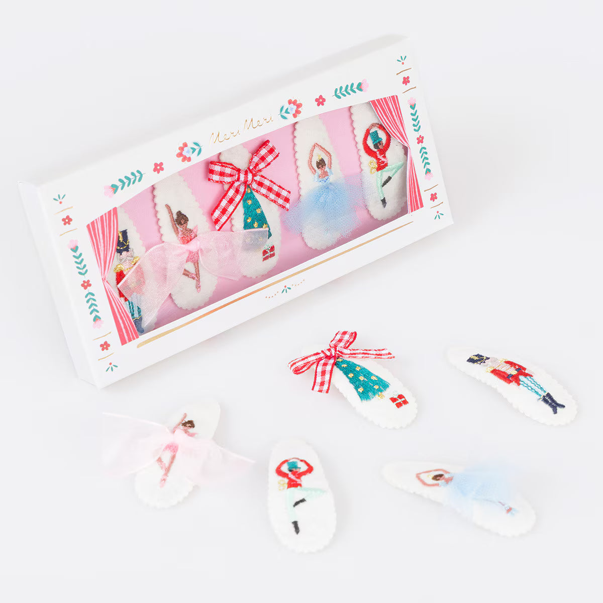 Embroidered Nutcracker Hair Clips