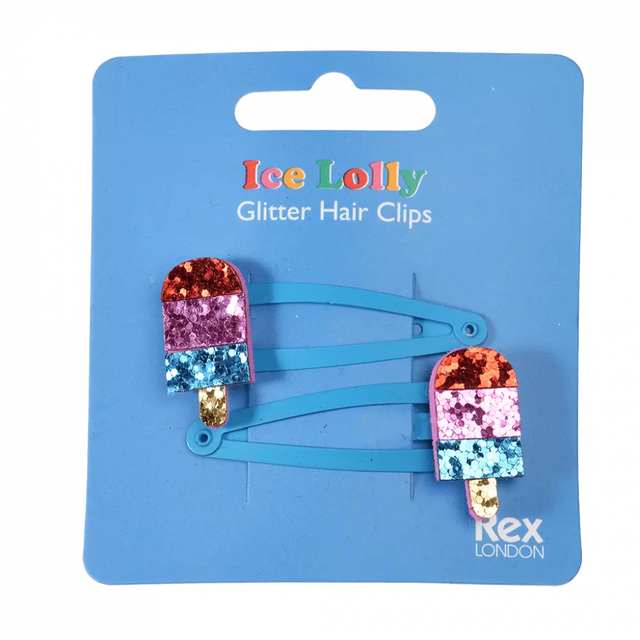 Ice Lolly Glitter Hair Clips