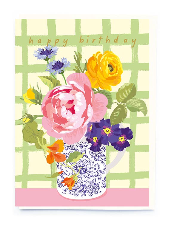 Vase Of Flowers Birthday Card