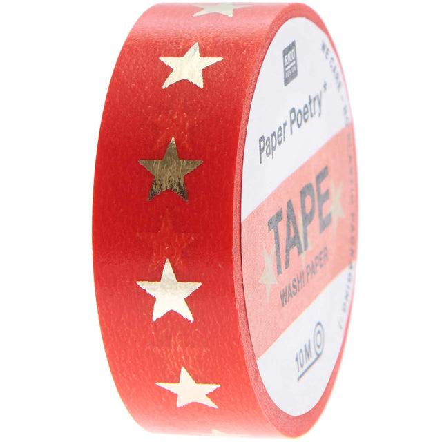 Red & Gold Star Washi Tape