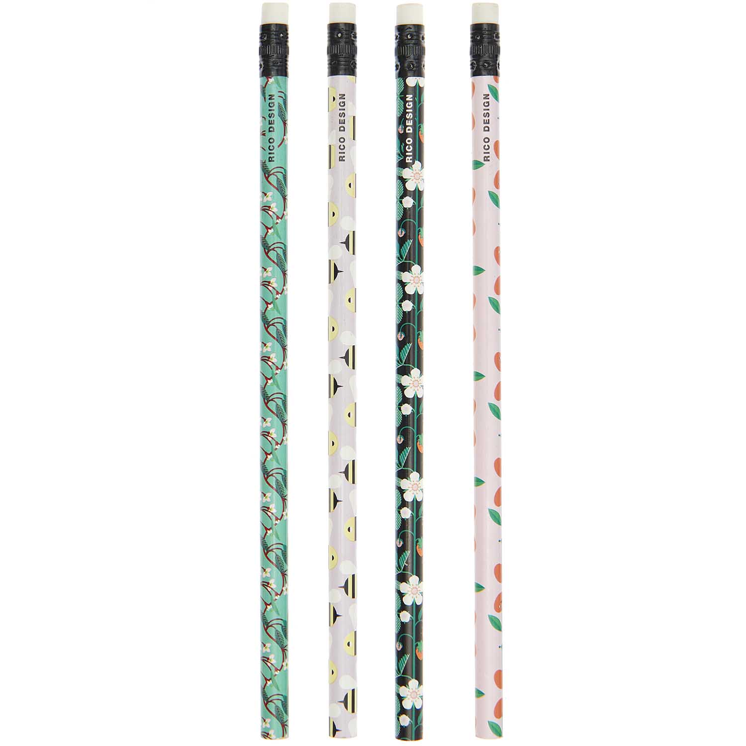 Bees, Fruits, And Flowers Pencil Set