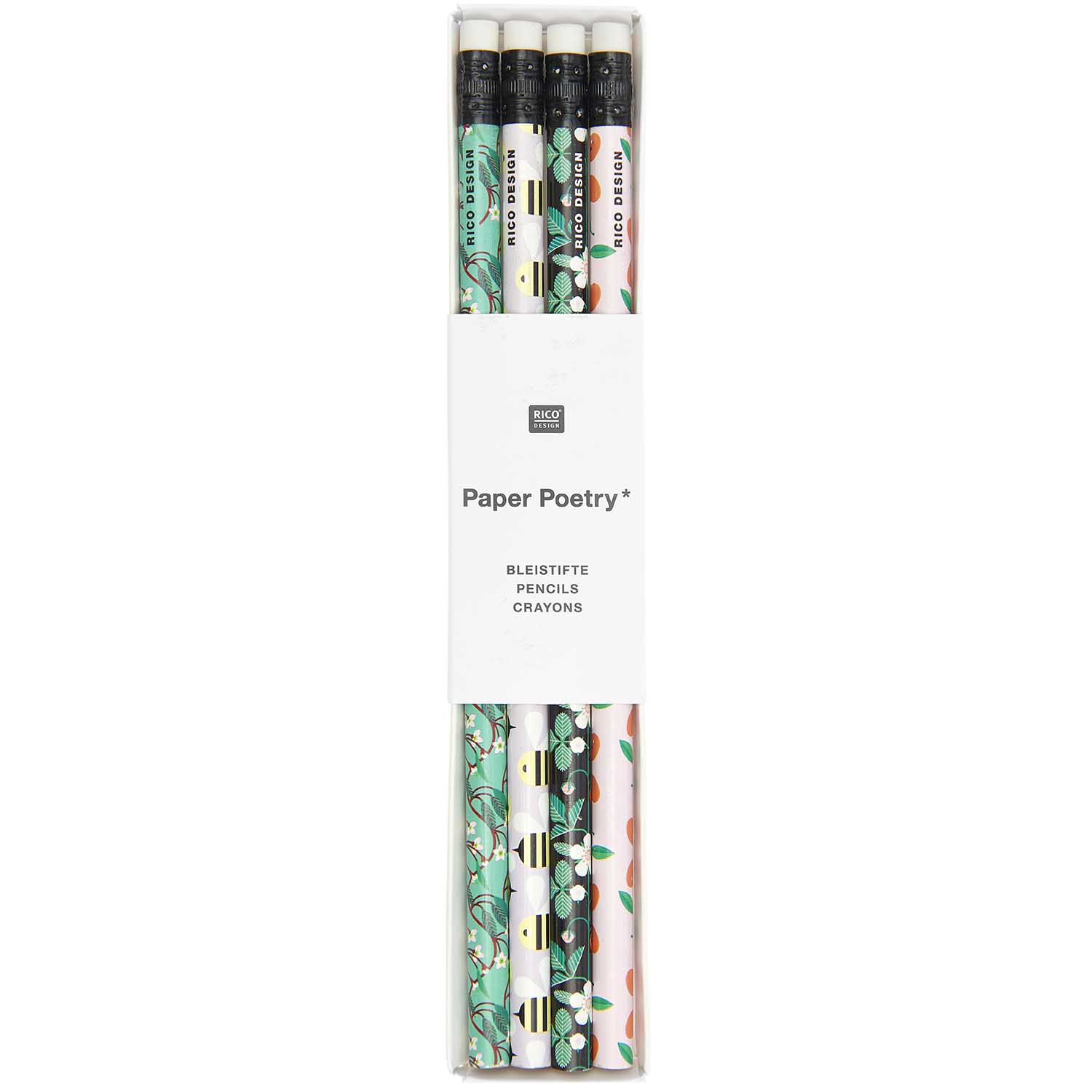 Bees, Fruits, And Flowers Pencil Set