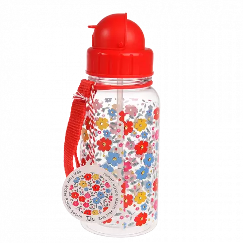 Tilde Red Floral Water Bottle