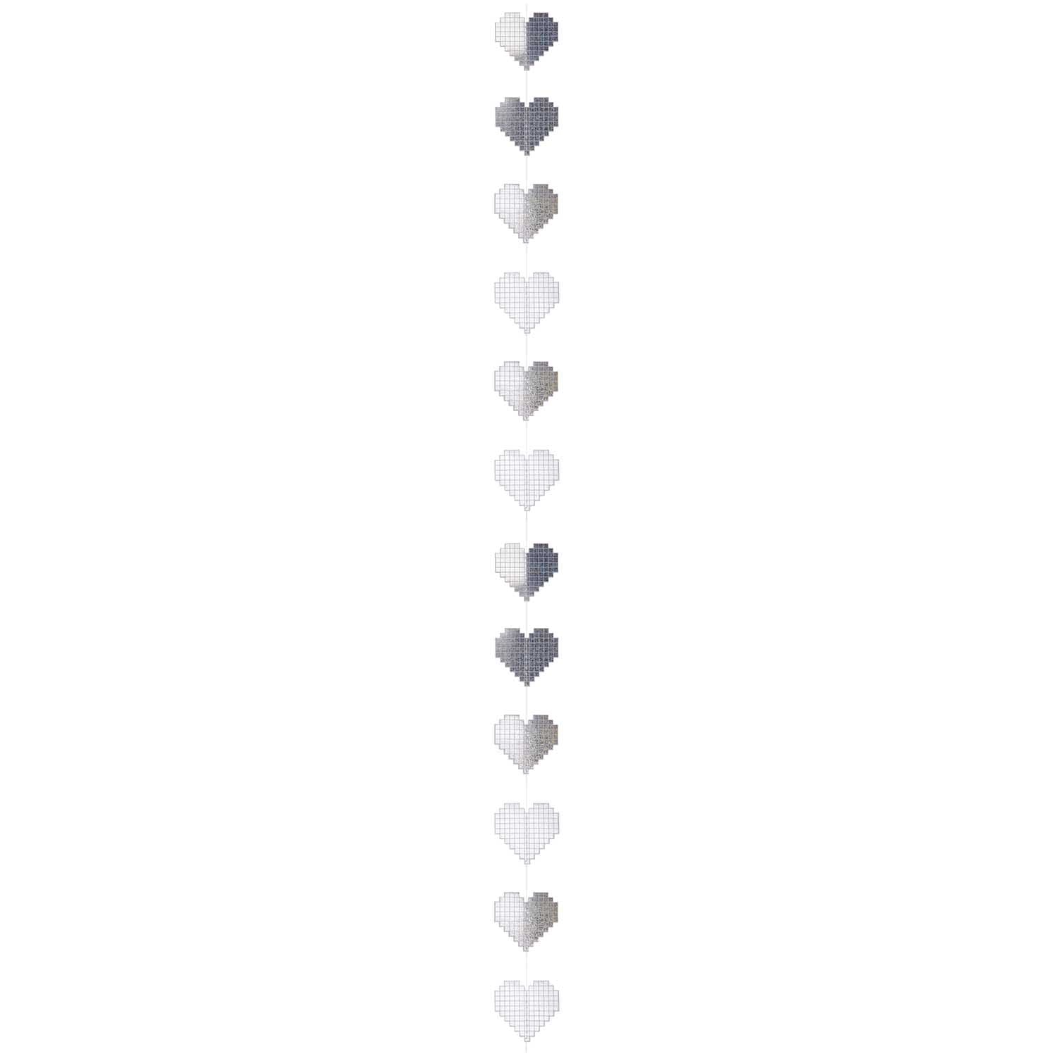 Silver Heart Sewn Garland