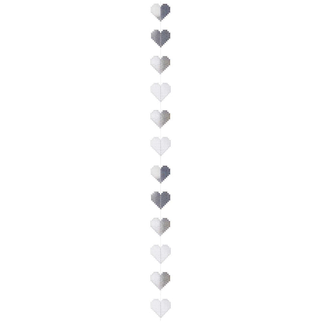 Silver Heart Sewn Garland