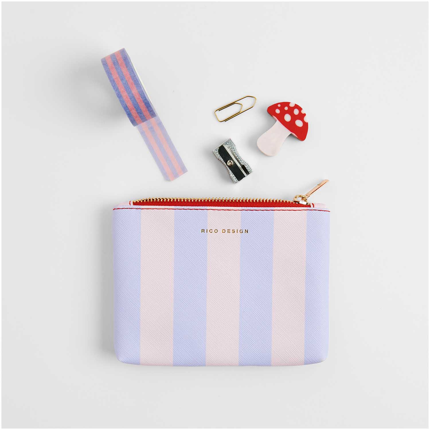 Lilac & Pink Stripe Pouch