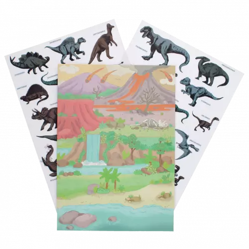 Prehistoric Land Reusable Stickers And Scenes