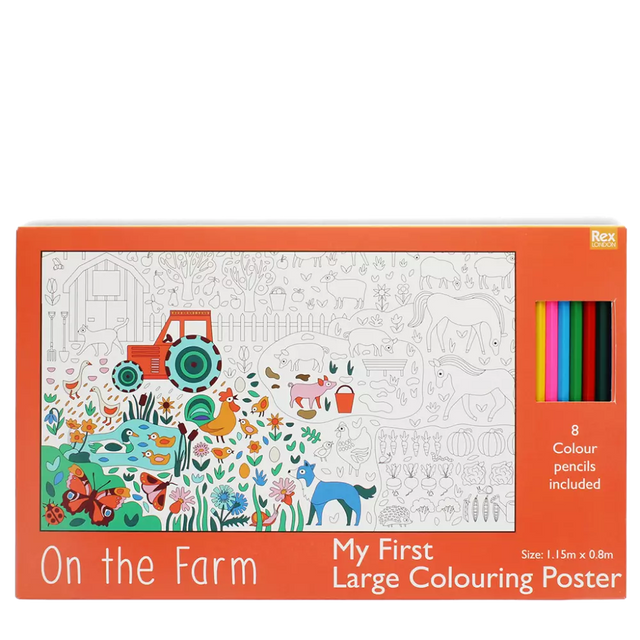 Large Colouring Poster: On The Farm