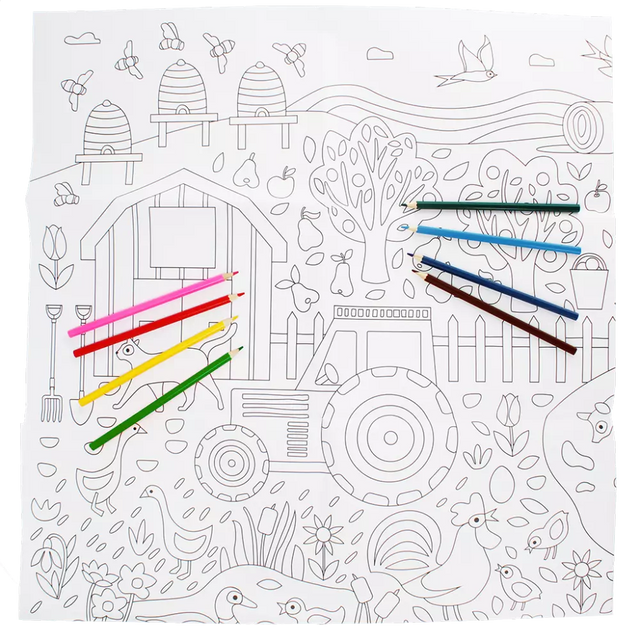 Large Colouring Poster: On The Farm