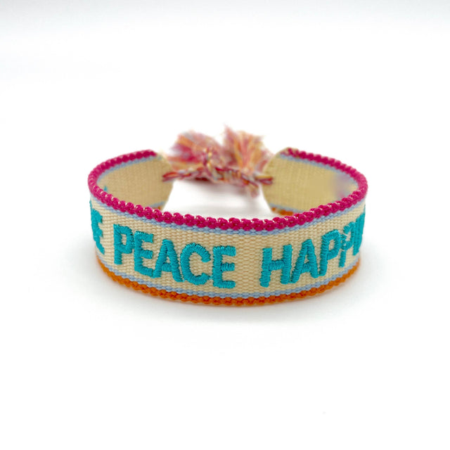 Love, Peace, Happiness Cuff Bracelet