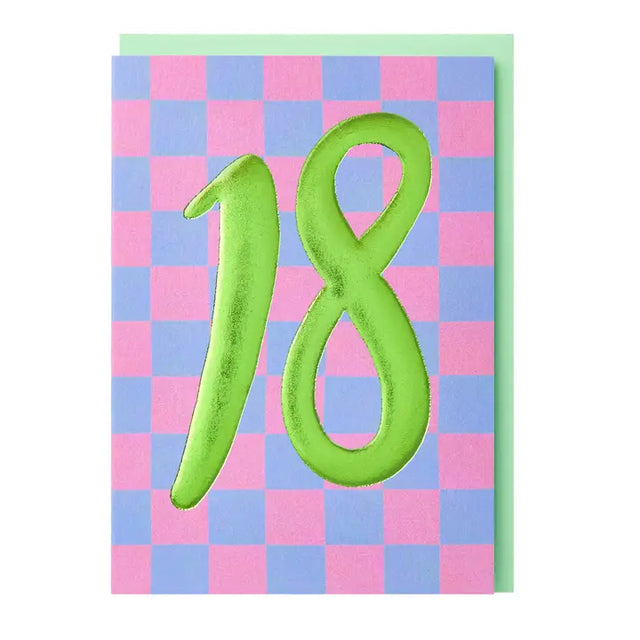 18th Modern Birthday Card