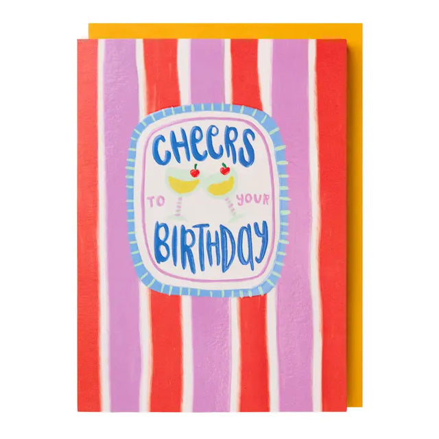 Cheers Stripes Birthday Card