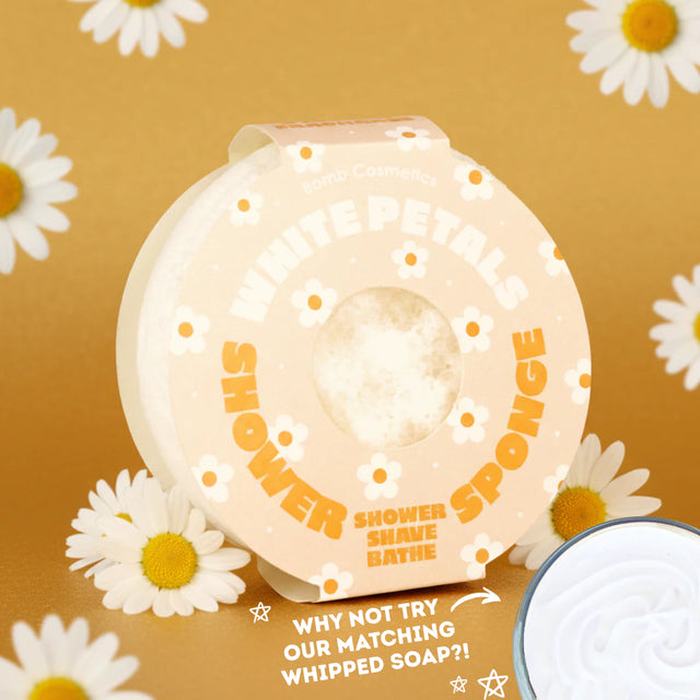 White Petal Body Buffer Sponge