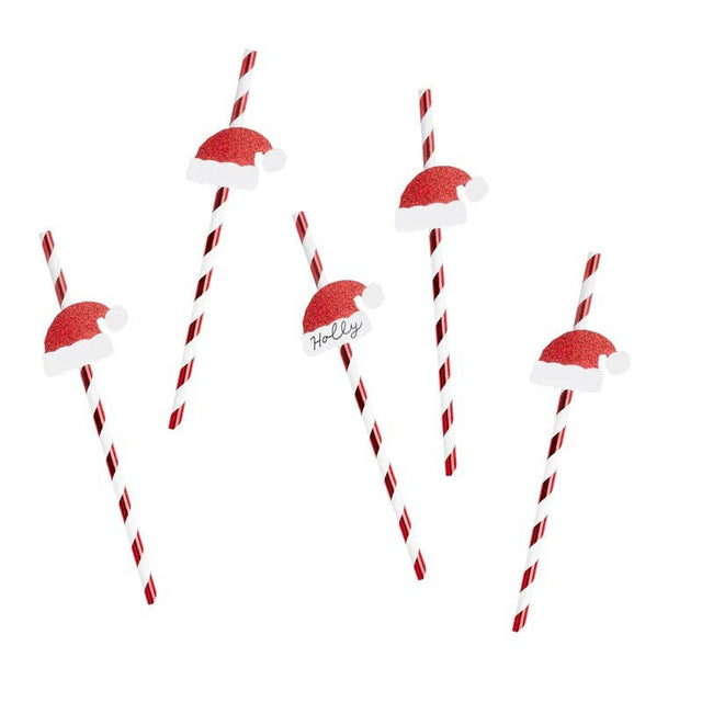 Santa Red Stripe Paper Straws