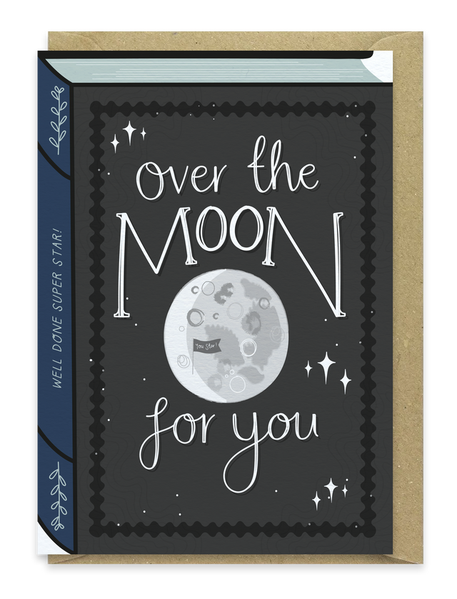 Over the Moon Book Card